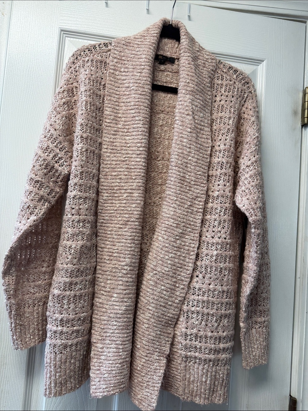 Frye Dusty Blush Open-Front Knit Cardigan